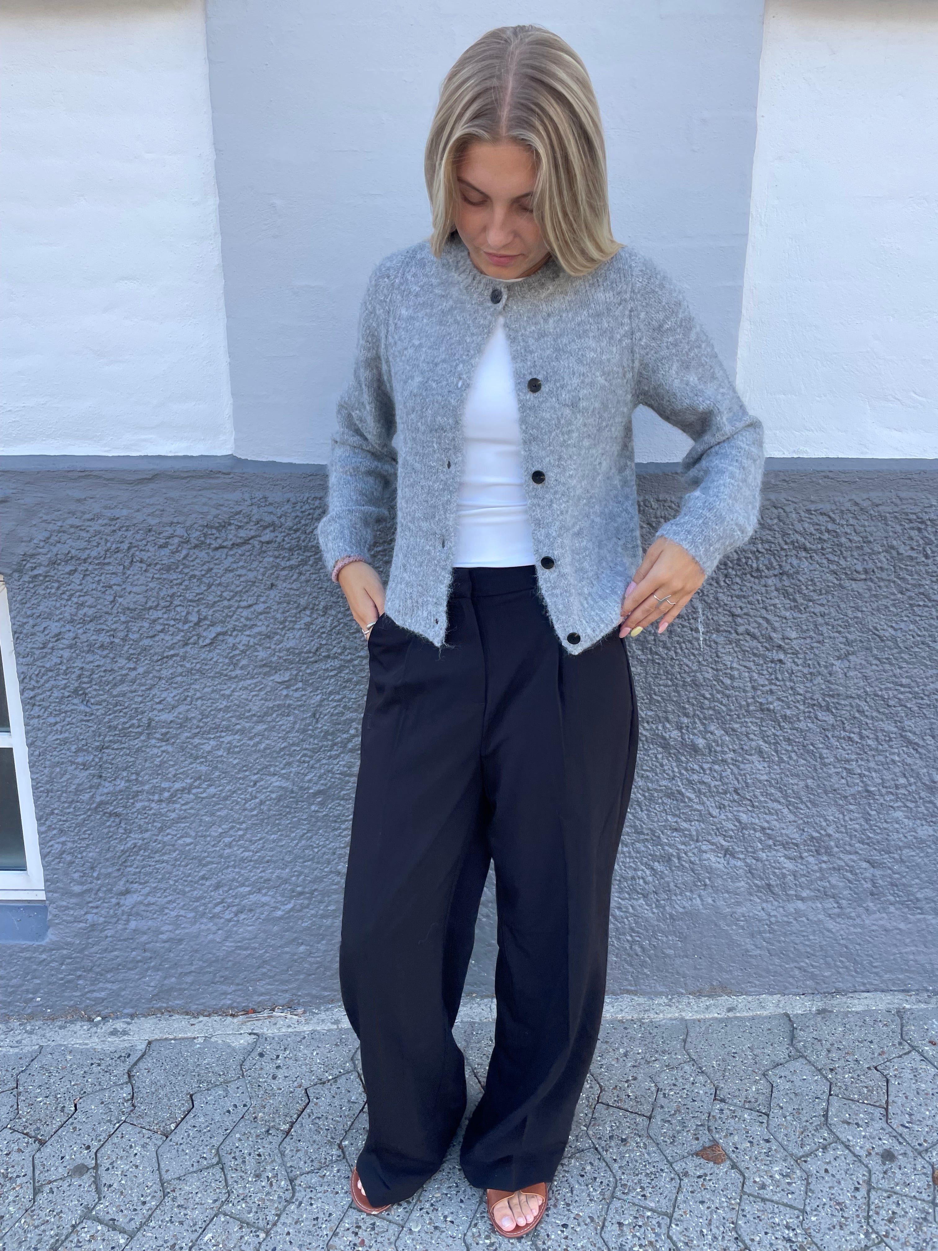 VMNOVAH Knit Cardigan - Medium Grey Melange